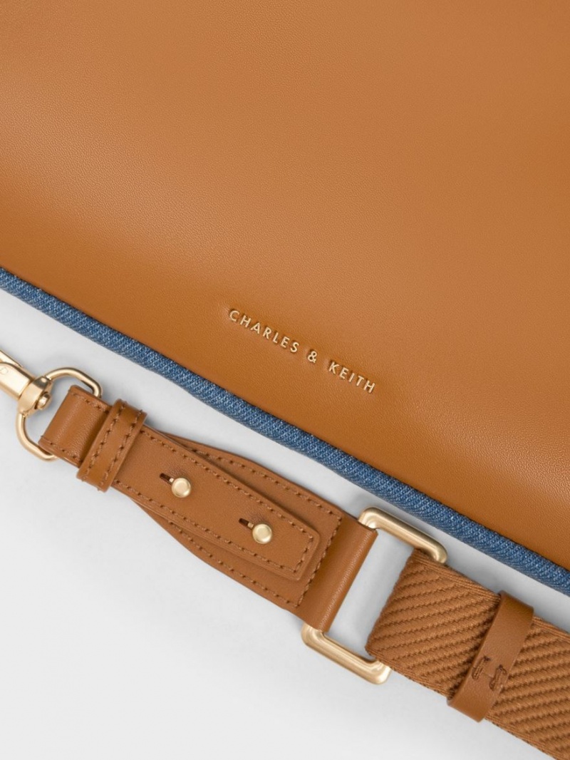 Geanta De Umar Charles & Keith Gaia Denim Laptop Albastri | 092NJVYFW