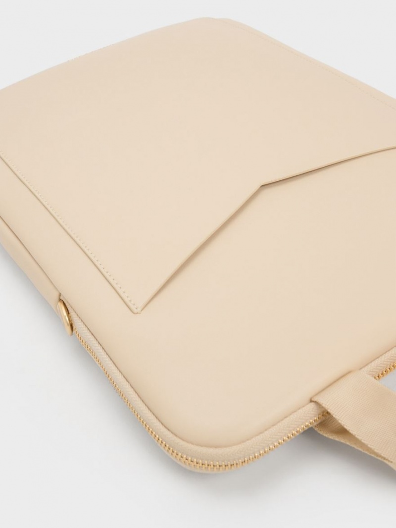 Geanta De Umar Charles & Keith Gaia Laptop Bej | 493XAEVFW