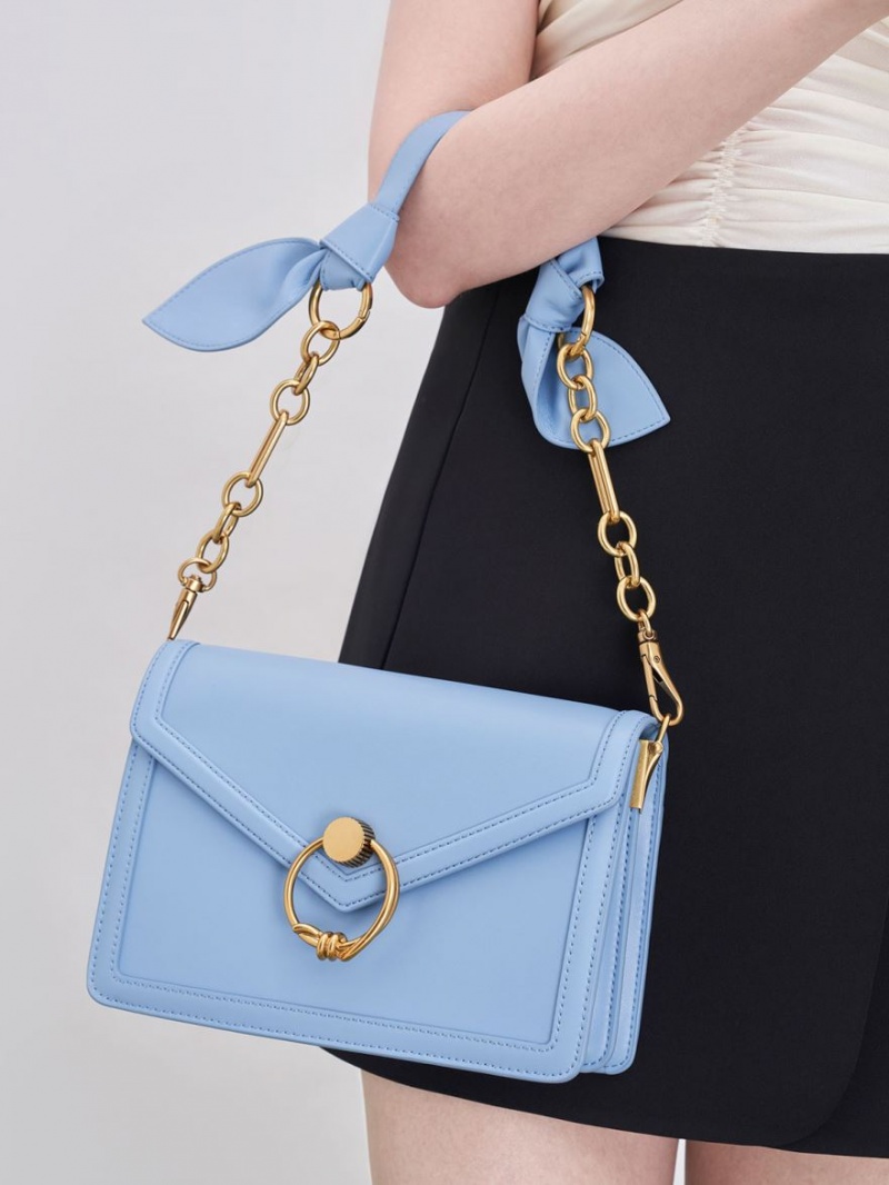 Geanta De Umar Charles & Keith Joelle Envelope Albastri Deschis | 205NIGFTQ