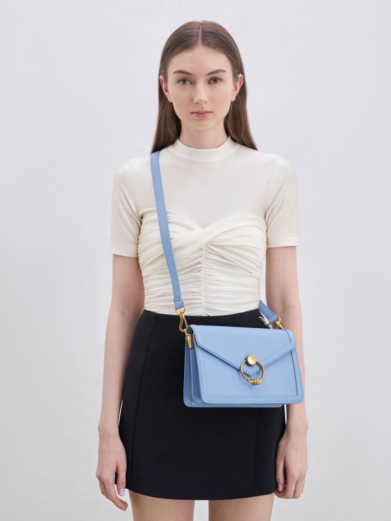 Geanta De Umar Charles & Keith Joelle Envelope Albastri Deschis | 205NIGFTQ