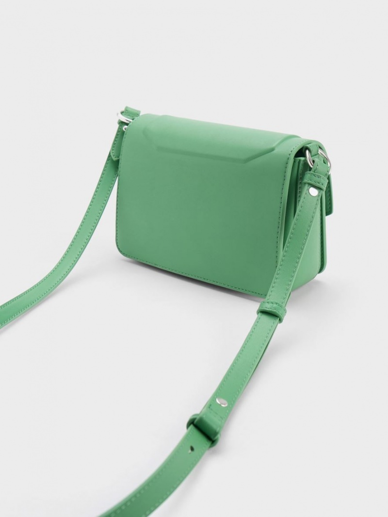 Geanta De Umar Charles & Keith Kalinda Metallic Accent Boxy Verzi | 503YWBZGA