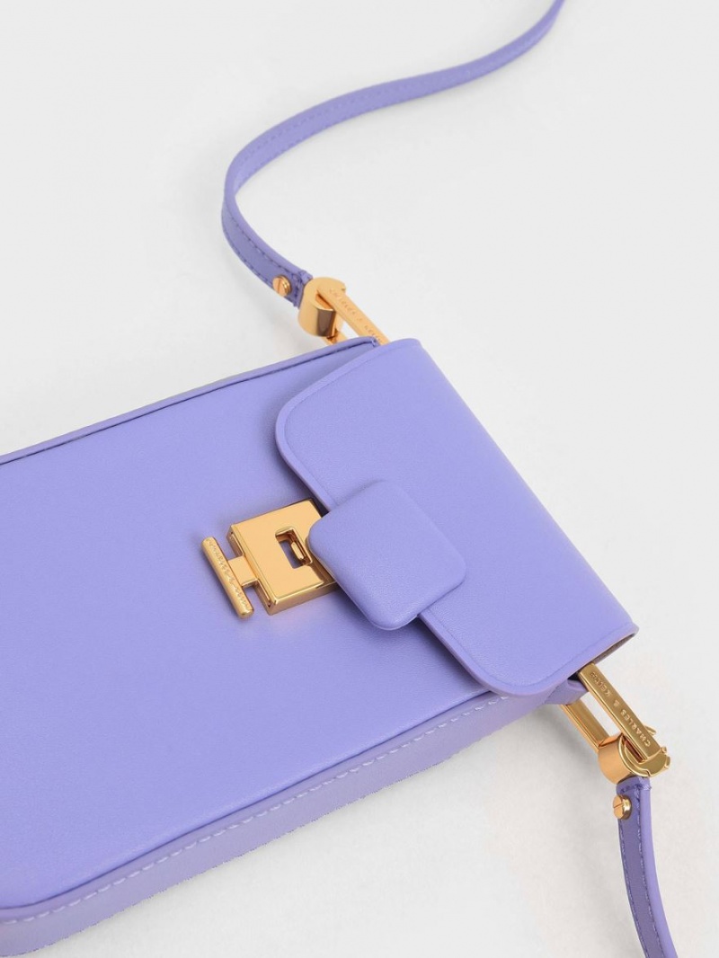 Geanta De Umar Charles & Keith Koa Elongated Wristlet Violet | 438SFHCRM