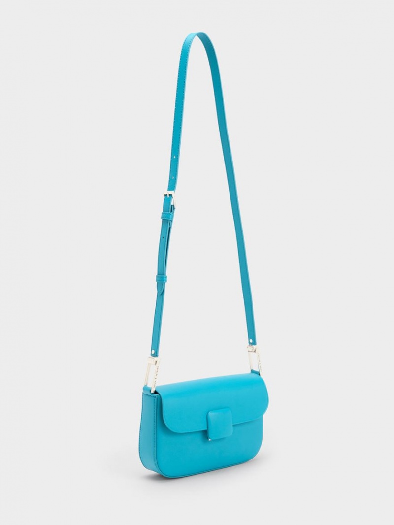 Geanta De Umar Charles & Keith Koa Square Push-Lock Albastri | 269LUPTSC