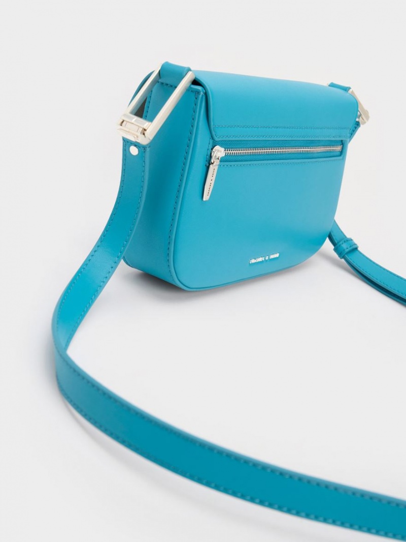 Geanta De Umar Charles & Keith Koa Square Push-Lock Albastri | 269LUPTSC