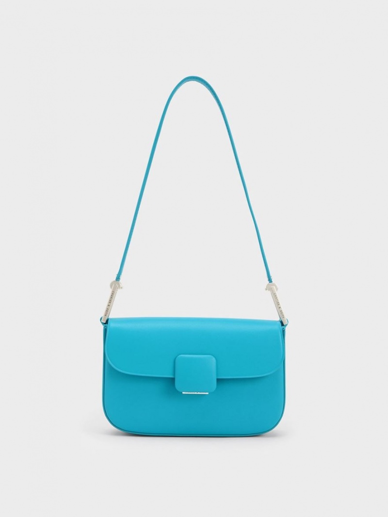 Geanta De Umar Charles & Keith Koa Square Push-Lock Albastri | 269LUPTSC