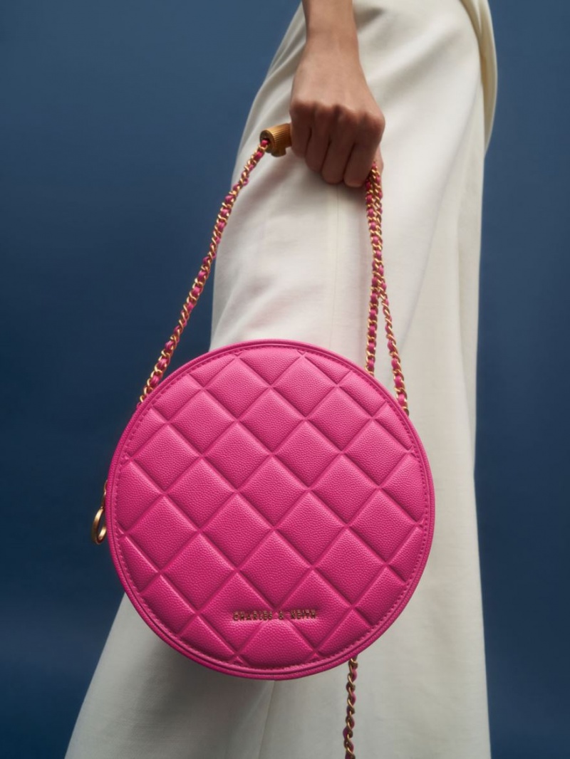 Geanta De Umar Charles & Keith Kwan Matlasat Circle Fucsie | 312UDWPTA