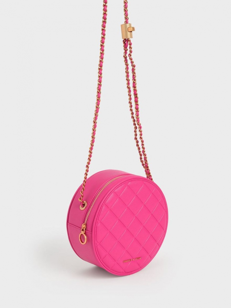 Geanta De Umar Charles & Keith Kwan Matlasat Circle Fucsie | 312UDWPTA