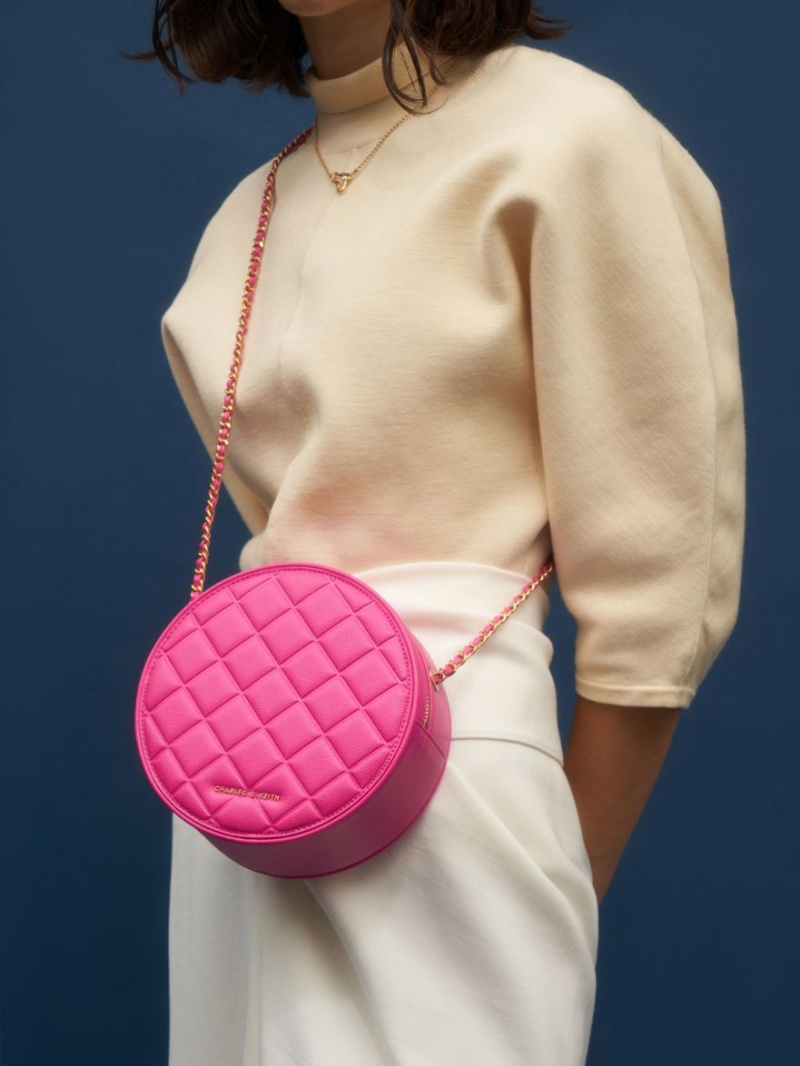 Geanta De Umar Charles & Keith Kwan Matlasat Circle Fucsie | 312UDWPTA