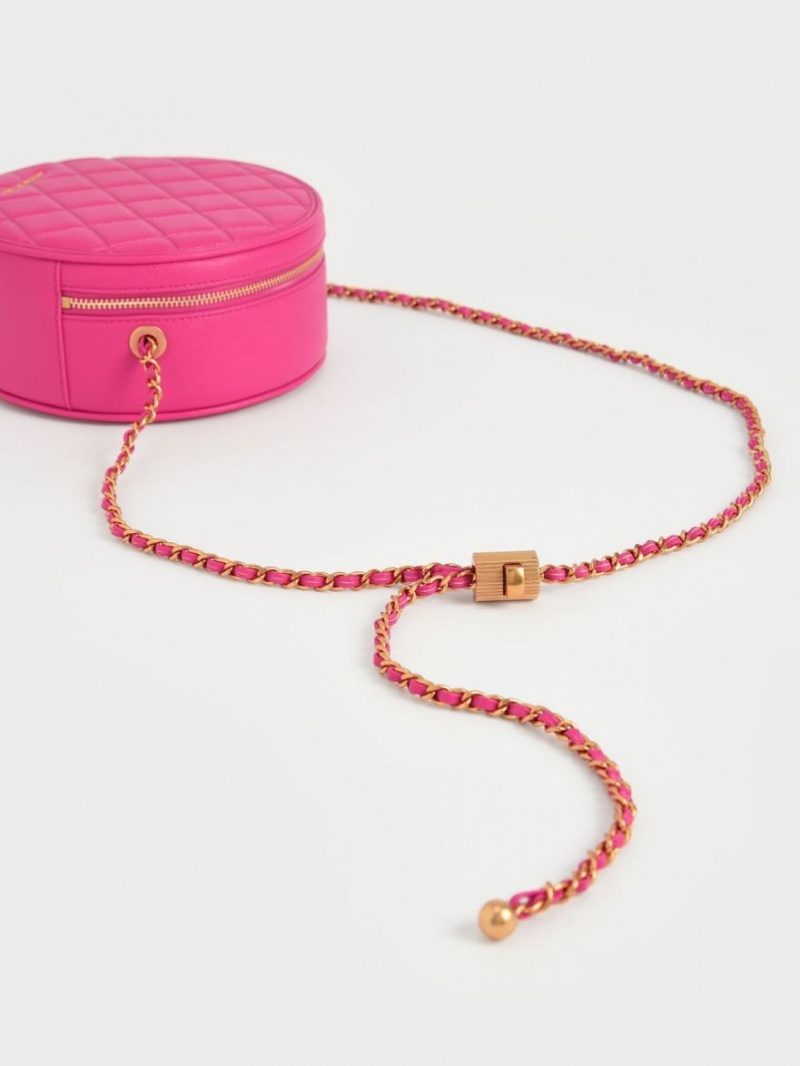 Geanta De Umar Charles & Keith Kwan Matlasat Circle Fucsie | 312UDWPTA