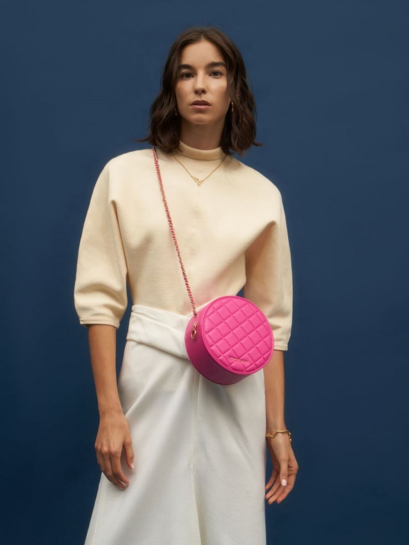 Geanta De Umar Charles & Keith Kwan Matlasat Circle Fucsie | 312UDWPTA