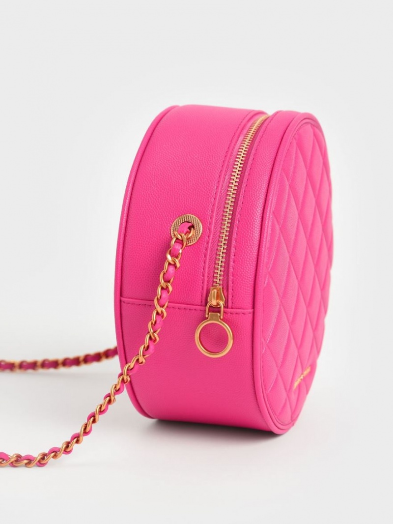 Geanta De Umar Charles & Keith Kwan Matlasat Circle Fucsie | 312UDWPTA