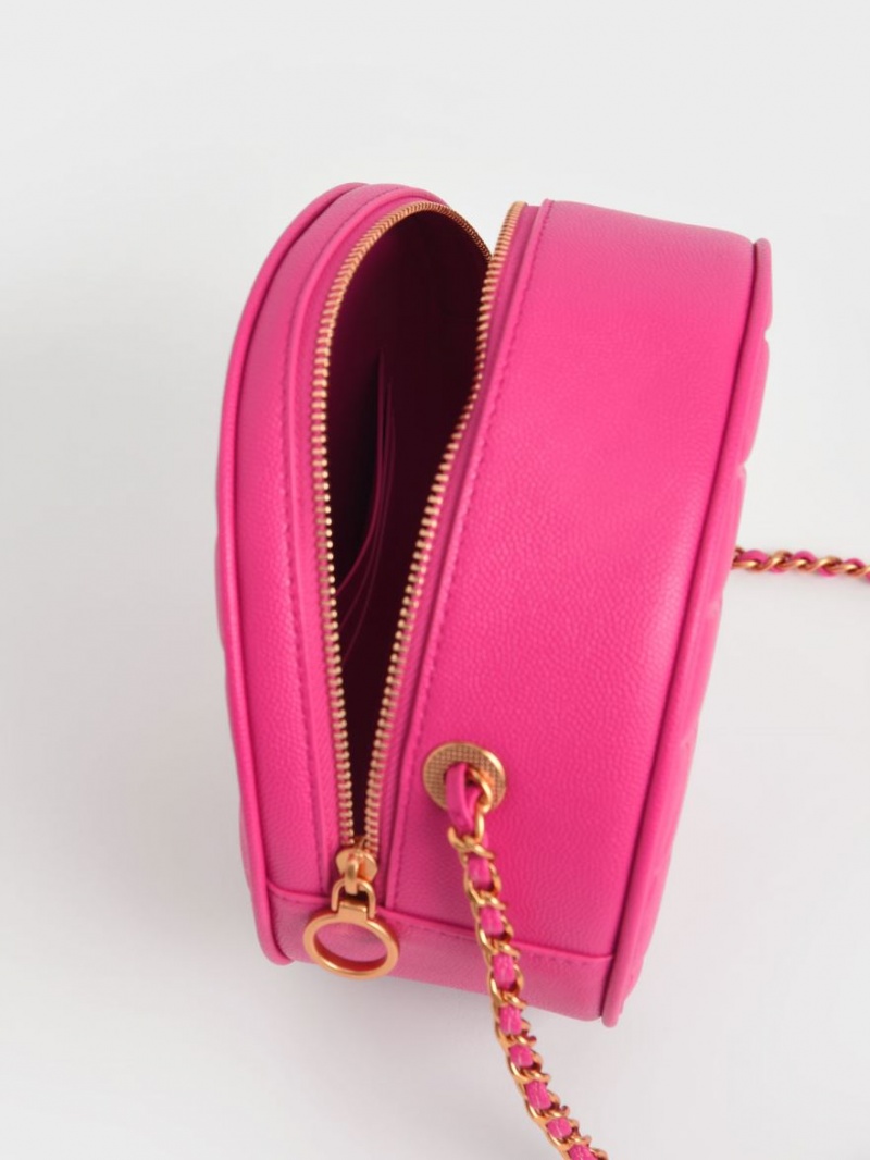 Geanta De Umar Charles & Keith Kwan Matlasat Circle Fucsie | 312UDWPTA