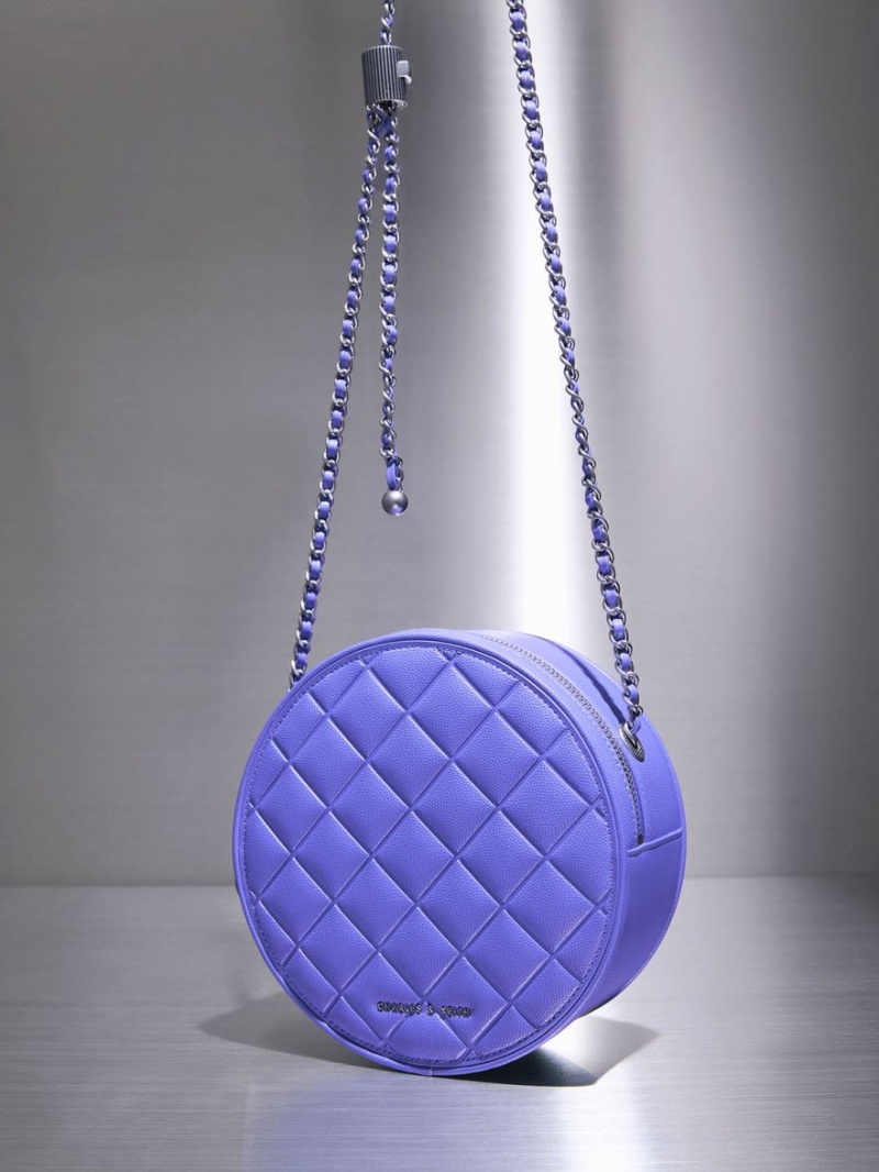 Geanta De Umar Charles & Keith Kwan Matlasat Circle Violet | 163JZQXFS
