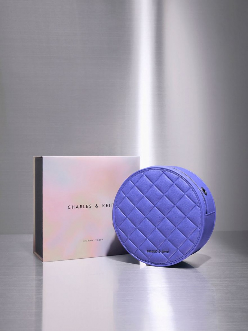 Geanta De Umar Charles & Keith Kwan Matlasat Circle Violet | 163JZQXFS
