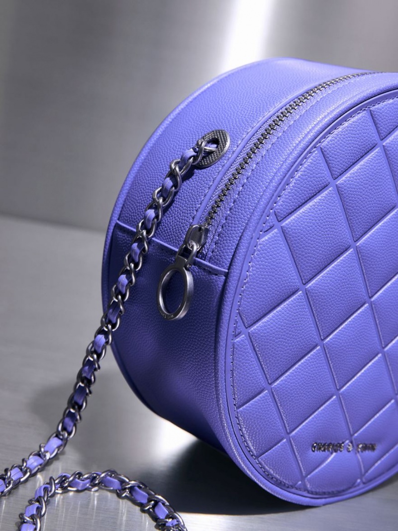 Geanta De Umar Charles & Keith Kwan Matlasat Circle Violet | 163JZQXFS