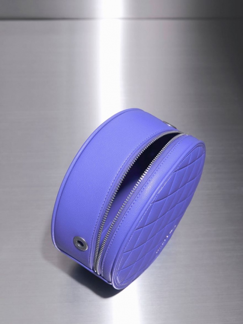 Geanta De Umar Charles & Keith Kwan Matlasat Circle Violet | 163JZQXFS