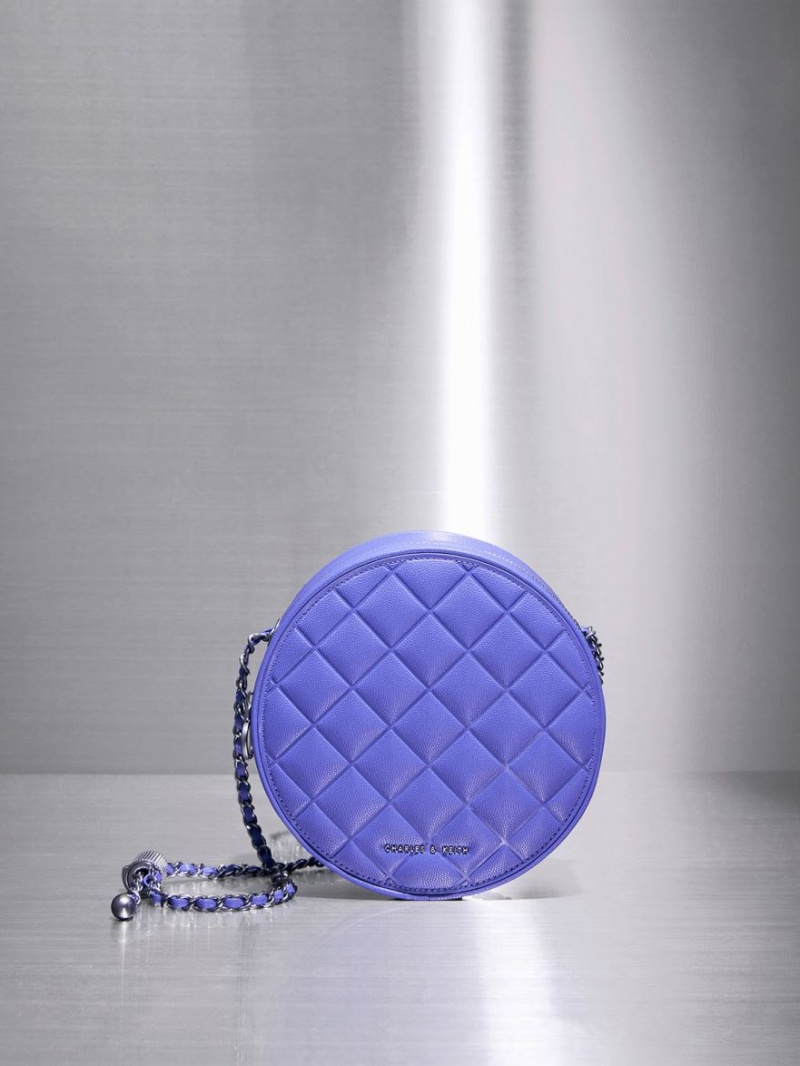 Geanta De Umar Charles & Keith Kwan Matlasat Circle Violet | 163JZQXFS