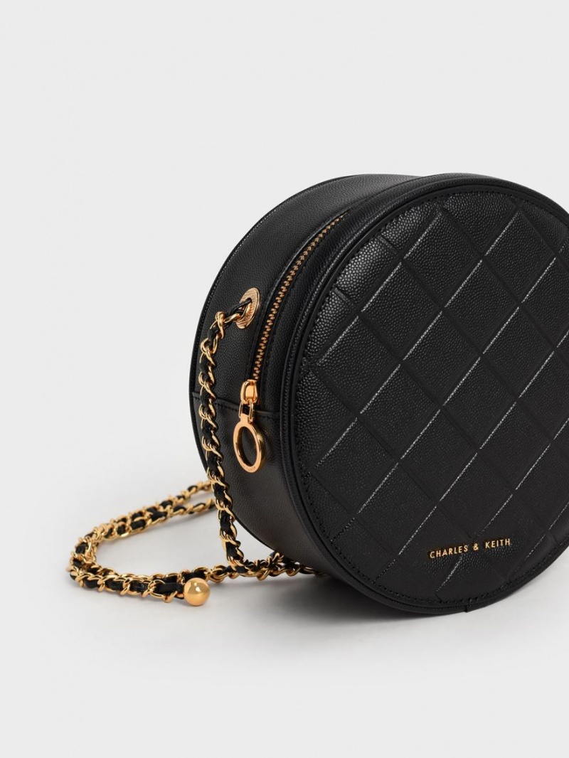 Geanta De Umar Charles & Keith Kwan Matlasat Circle Negrii | 983ZHXMNK