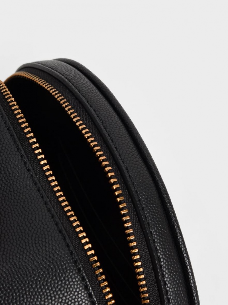 Geanta De Umar Charles & Keith Kwan Matlasat Circle Negrii | 983ZHXMNK