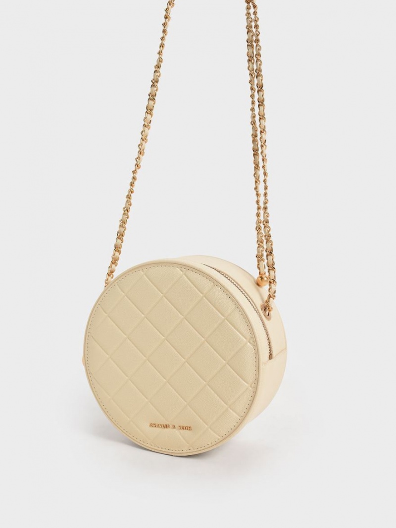 Geanta De Umar Charles & Keith Kwan Matlasat Circle Bej | 703WURGDE