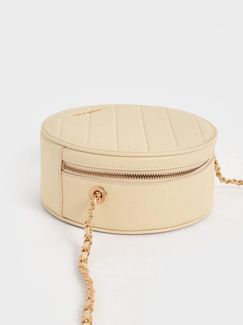 Geanta De Umar Charles & Keith Kwan Matlasat Circle Bej | 703WURGDE