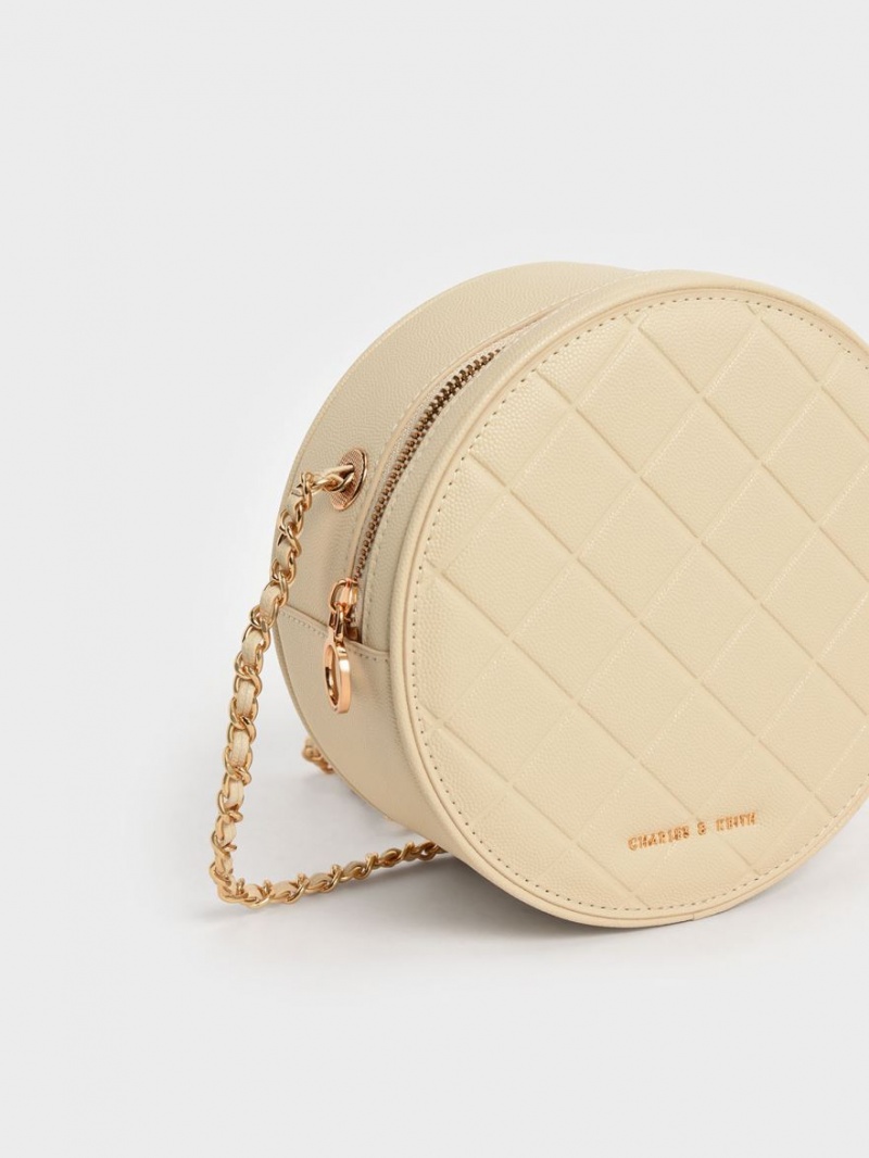 Geanta De Umar Charles & Keith Kwan Matlasat Circle Bej | 703WURGDE
