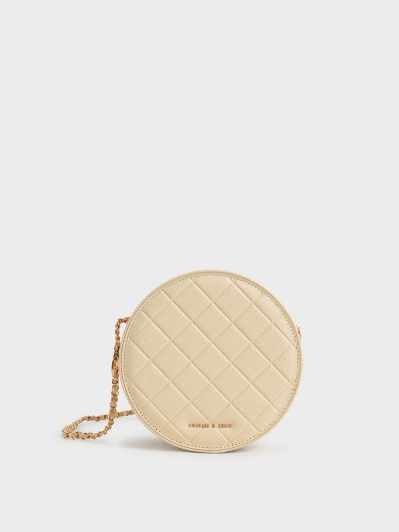 Geanta De Umar Charles & Keith Kwan Matlasat Circle Bej | 703WURGDE