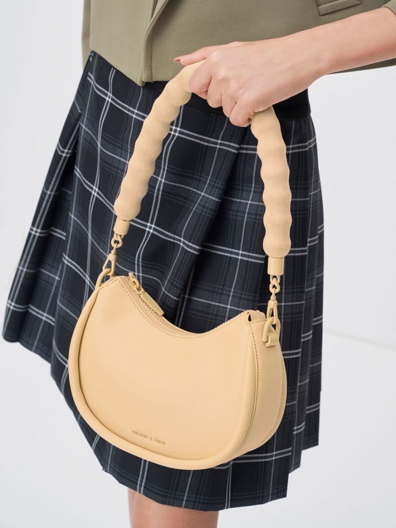 Geanta De Umar Charles & Keith Lana Curved Bej | 832FOVBEI