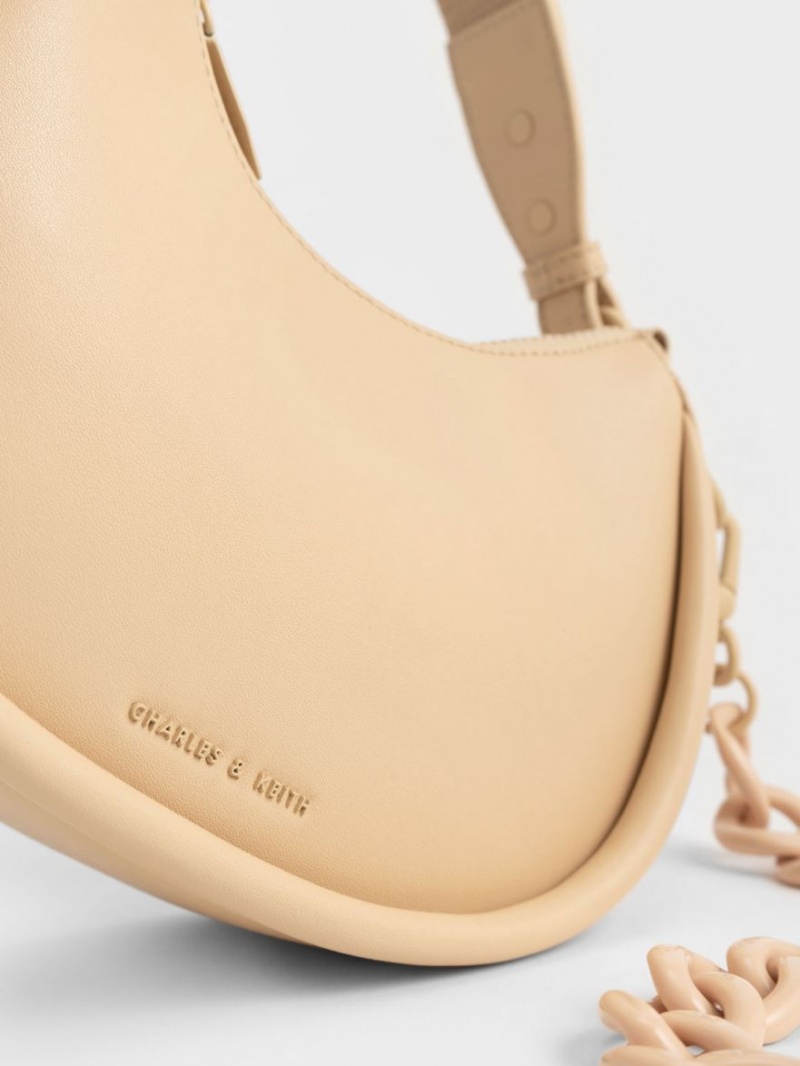 Geanta De Umar Charles & Keith Lana Curved Bej | 832FOVBEI