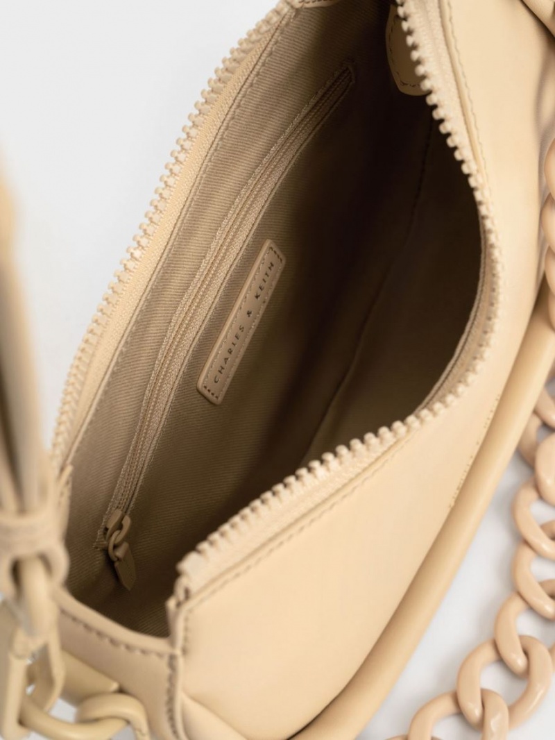 Geanta De Umar Charles & Keith Lana Curved Bej | 832FOVBEI