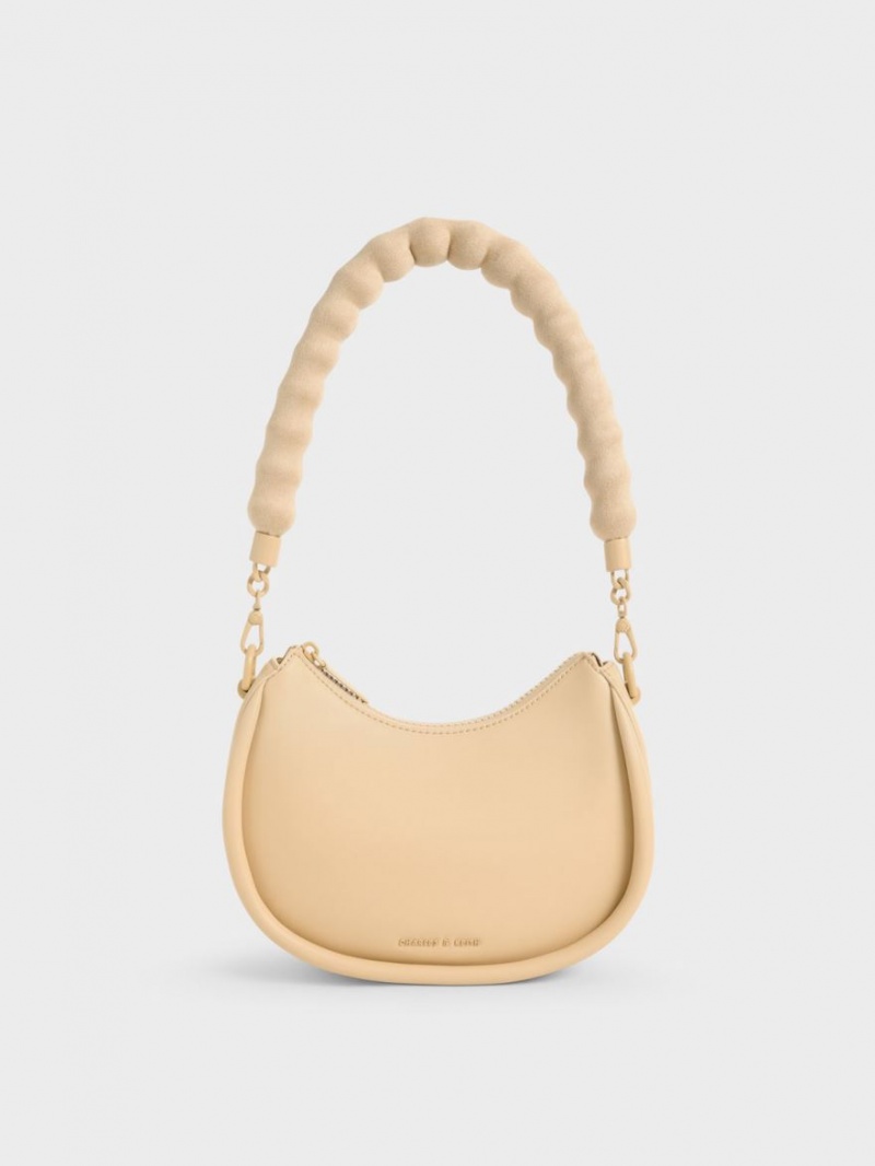 Geanta De Umar Charles & Keith Lana Curved Bej | 832FOVBEI