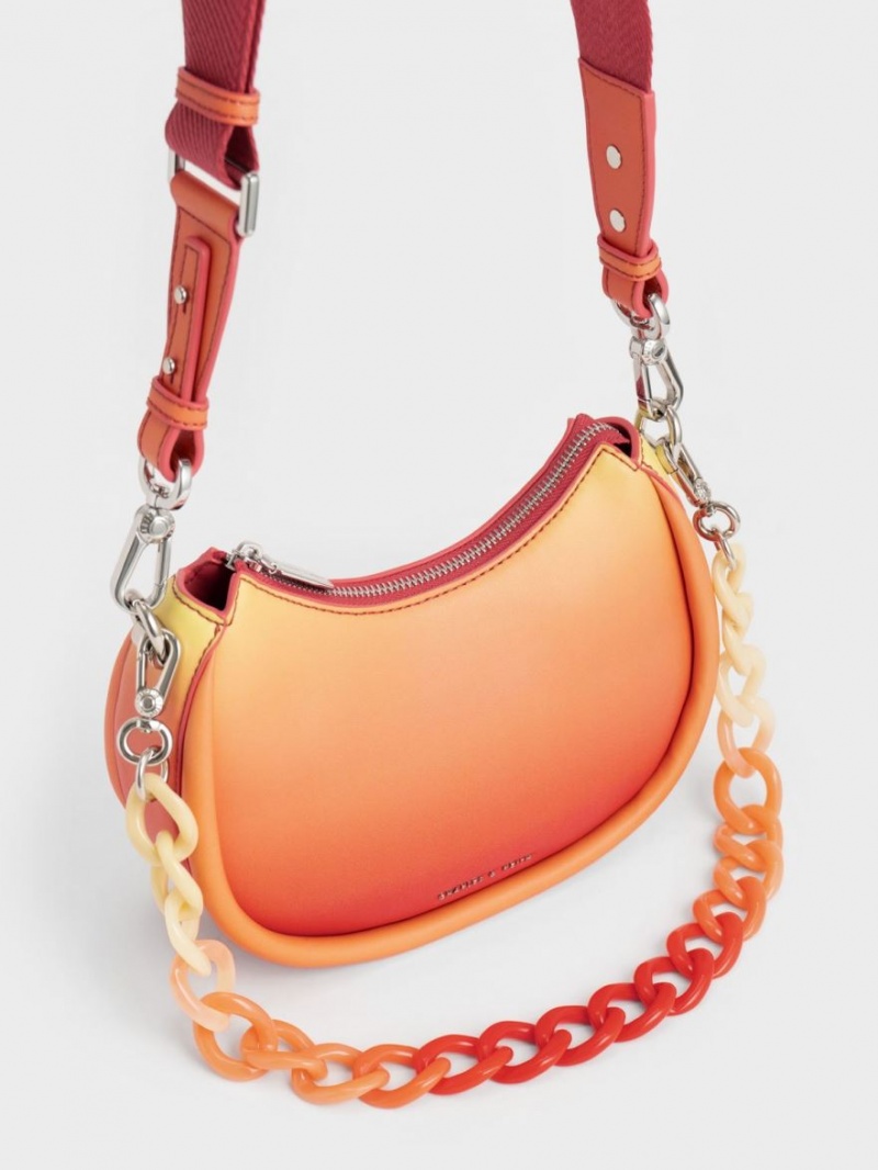 Geanta De Umar Charles & Keith Lana Curved Portocalii | 617ZWQNLO