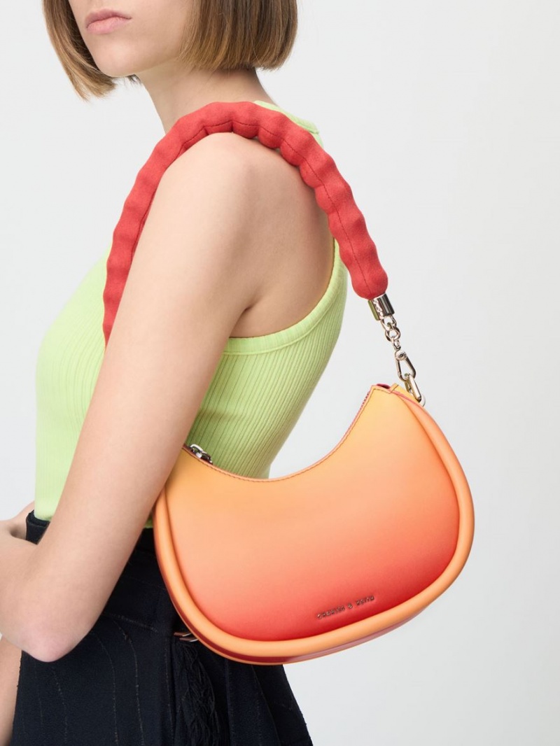 Geanta De Umar Charles & Keith Lana Curved Portocalii | 617ZWQNLO