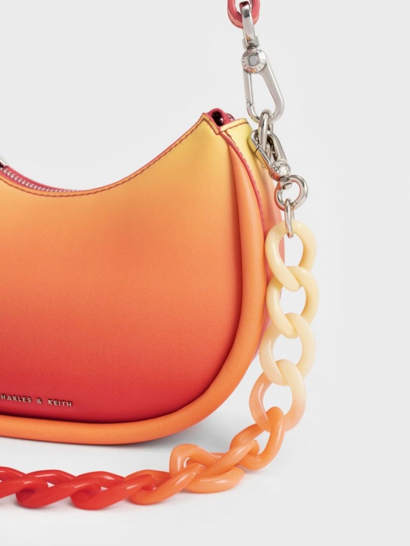 Geanta De Umar Charles & Keith Lana Curved Portocalii | 617ZWQNLO