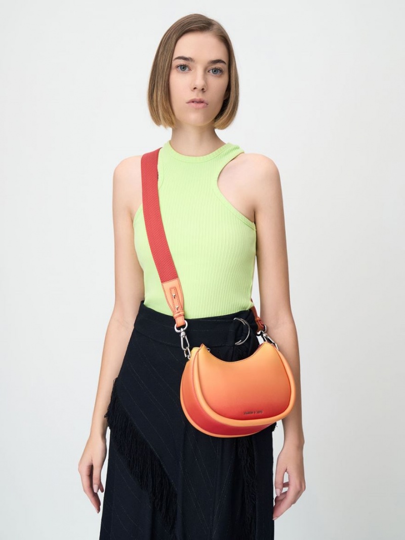 Geanta De Umar Charles & Keith Lana Curved Portocalii | 617ZWQNLO