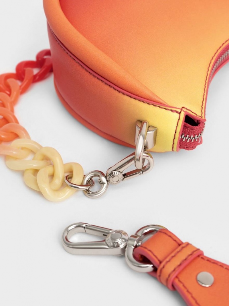 Geanta De Umar Charles & Keith Lana Curved Portocalii | 617ZWQNLO