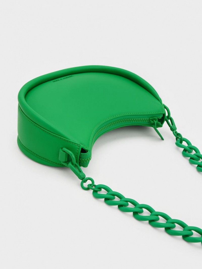 Geanta De Umar Charles & Keith Lana Curved Verzi | 923UPAZQC