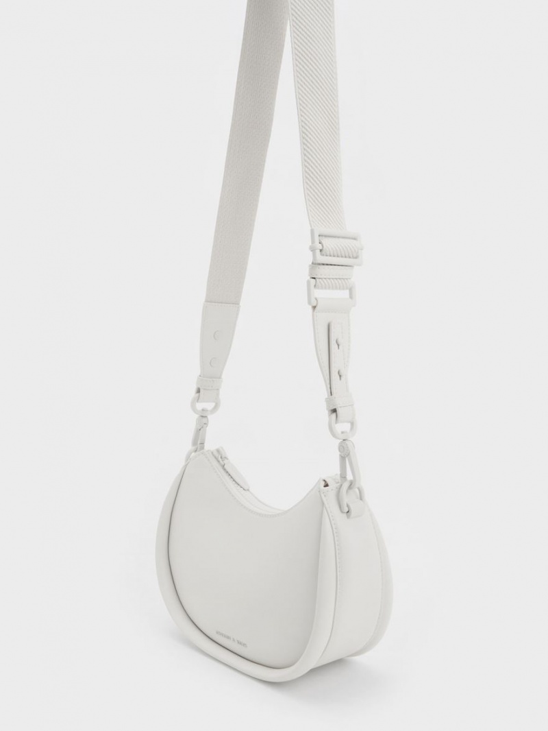 Geanta De Umar Charles & Keith Lana Curved Albi | 453WNTPQI