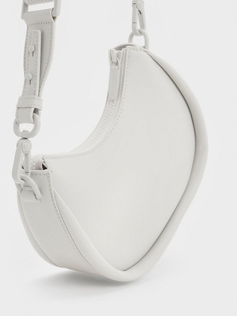 Geanta De Umar Charles & Keith Lana Curved Albi | 453WNTPQI