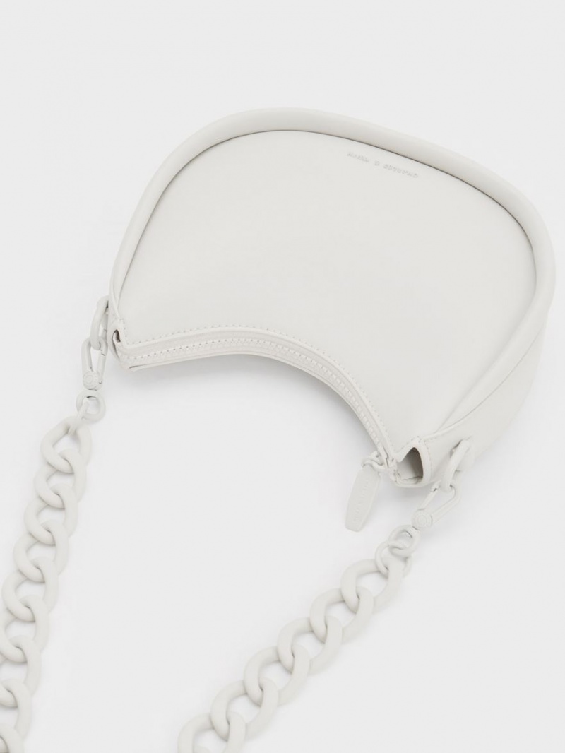 Geanta De Umar Charles & Keith Lana Curved Albi | 453WNTPQI