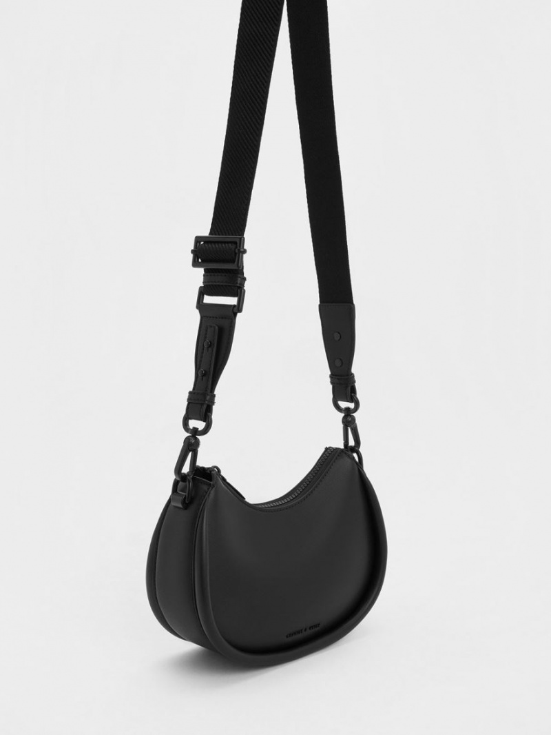 Geanta De Umar Charles & Keith Lana Curved Negrii | 961GJPZIH
