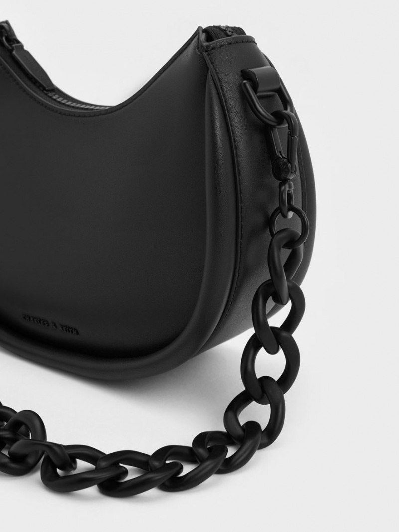 Geanta De Umar Charles & Keith Lana Curved Negrii | 961GJPZIH