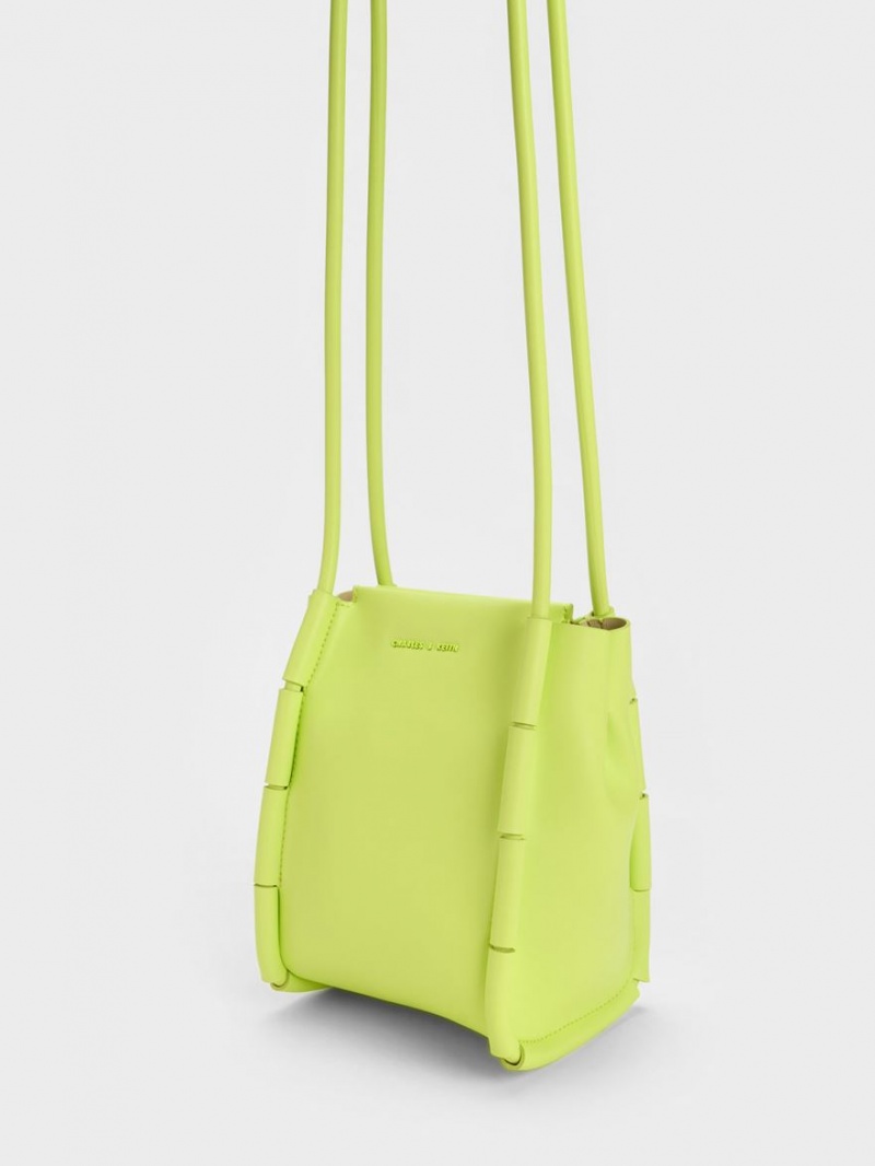 Geanta De Umar Charles & Keith Machina Rectangular Galbeni | 380CPUBZQ