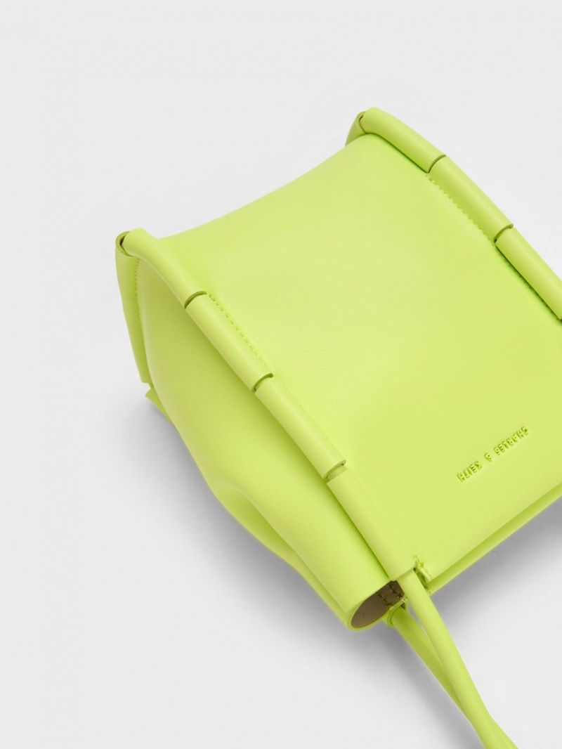 Geanta De Umar Charles & Keith Machina Rectangular Galbeni | 380CPUBZQ