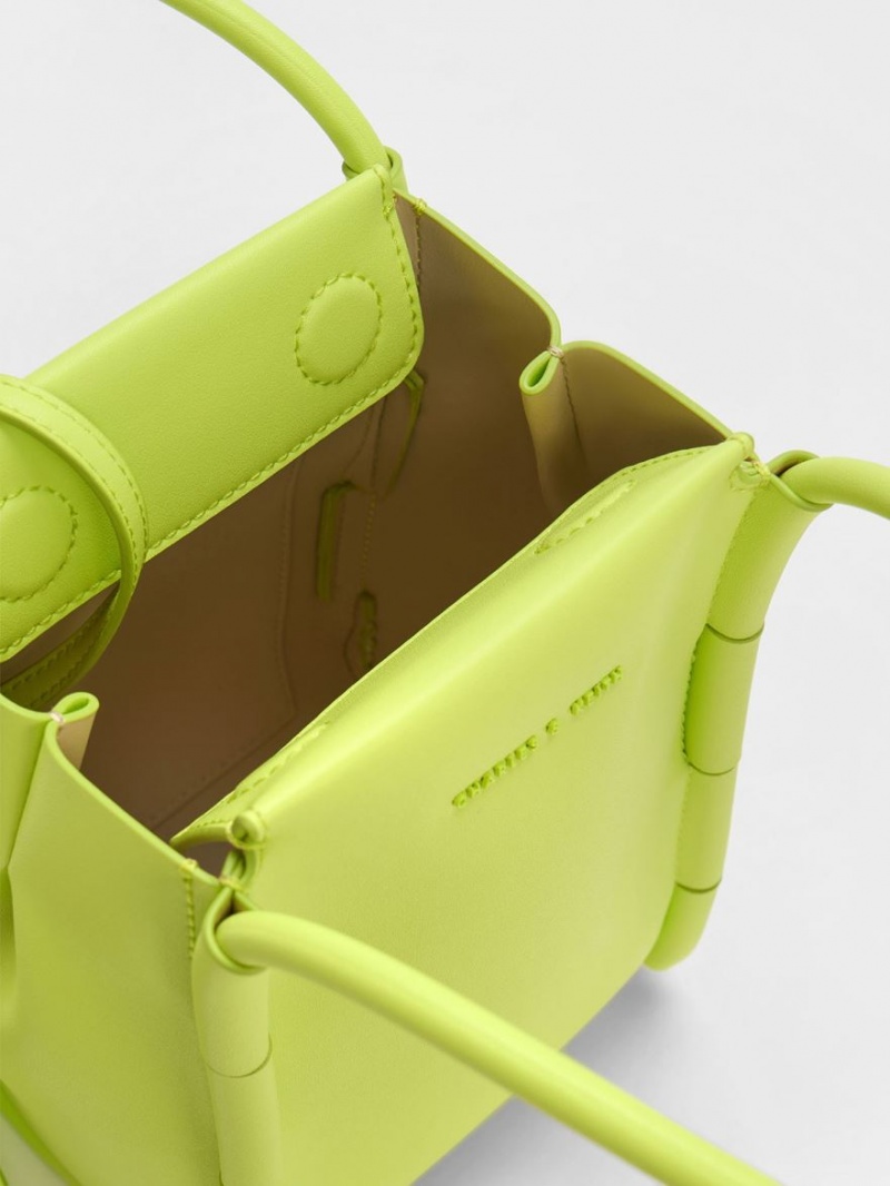 Geanta De Umar Charles & Keith Machina Rectangular Galbeni | 380CPUBZQ