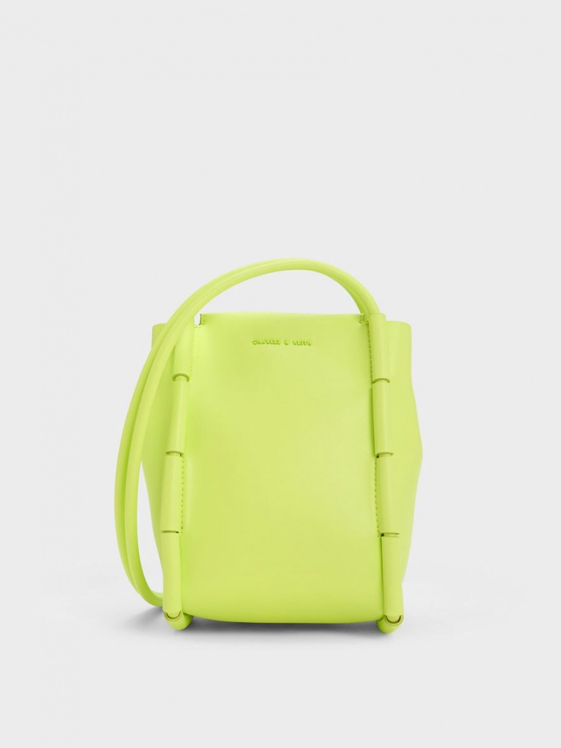 Geanta De Umar Charles & Keith Machina Rectangular Galbeni | 380CPUBZQ