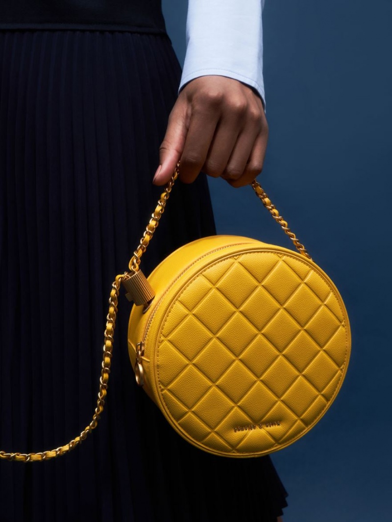 Geanta De Umar Charles & Keith Matlasat Circle Galbeni | 501AECTIF