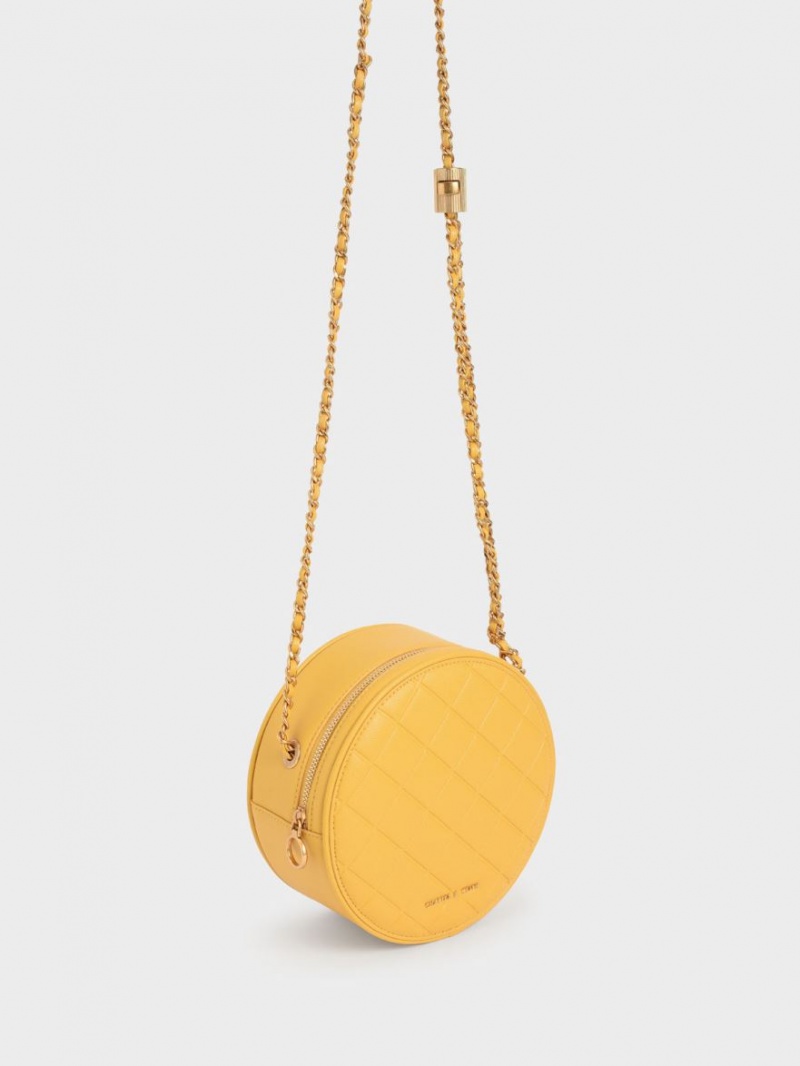 Geanta De Umar Charles & Keith Matlasat Circle Galbeni | 501AECTIF