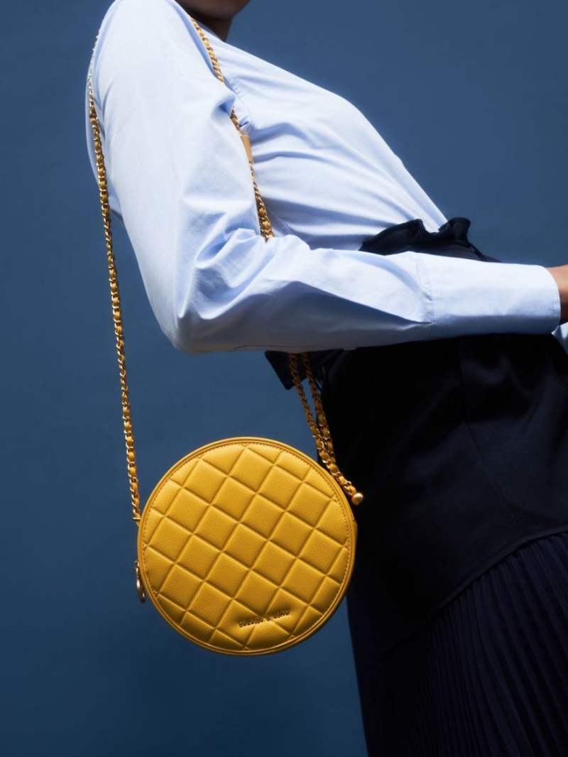 Geanta De Umar Charles & Keith Matlasat Circle Galbeni | 501AECTIF