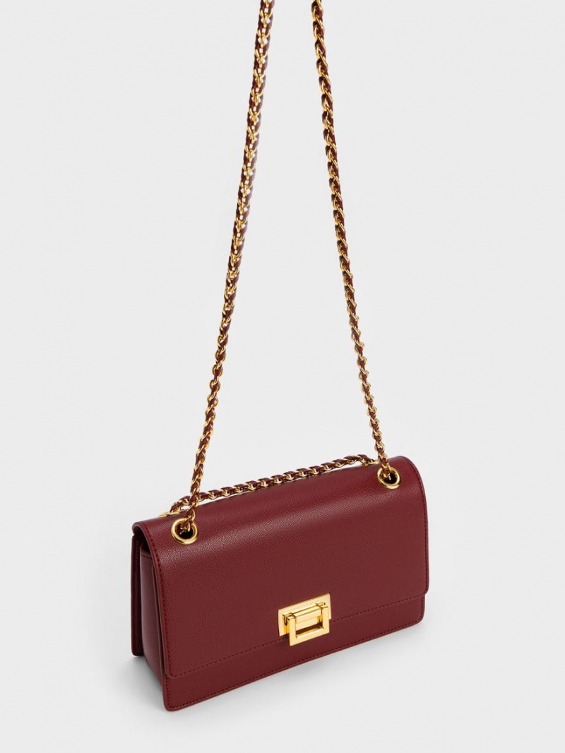 Geanta De Umar Charles & Keith Metallic Accent Front Flap Visinii | 592PDRBSA